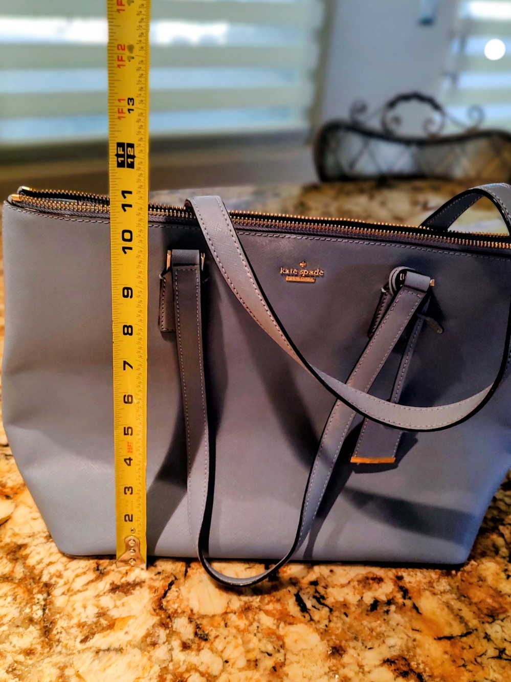 kate spade light blue leather tote. Excellent Condition. - Picture 5 of 16
